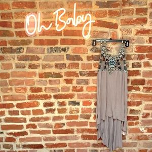 Free people beaded top with open slit sides